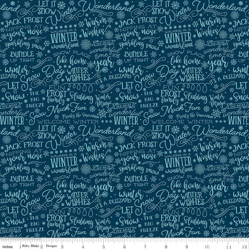 A Perfect Winter Text Navy
