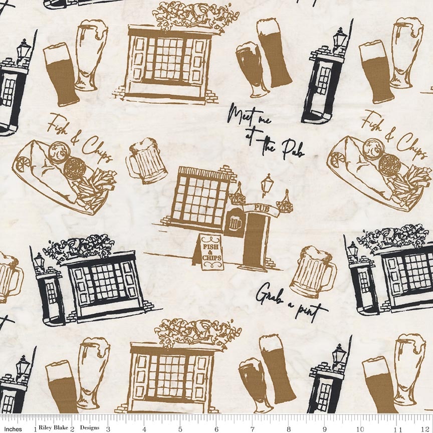 Batiks Around the World - London Pale Wheat