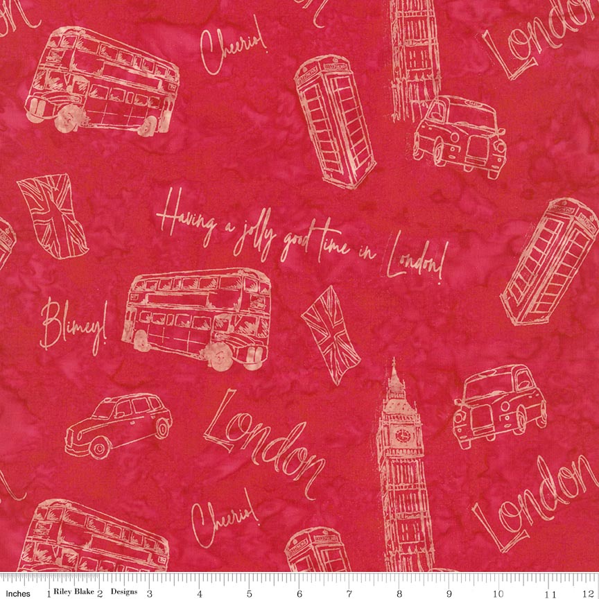 Batiks Around the World - London Crimson