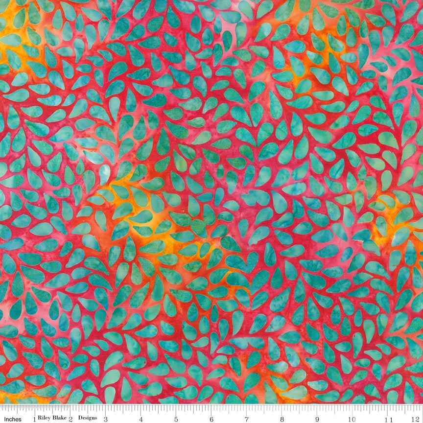 Batiks Bloom Anyway Soft Red