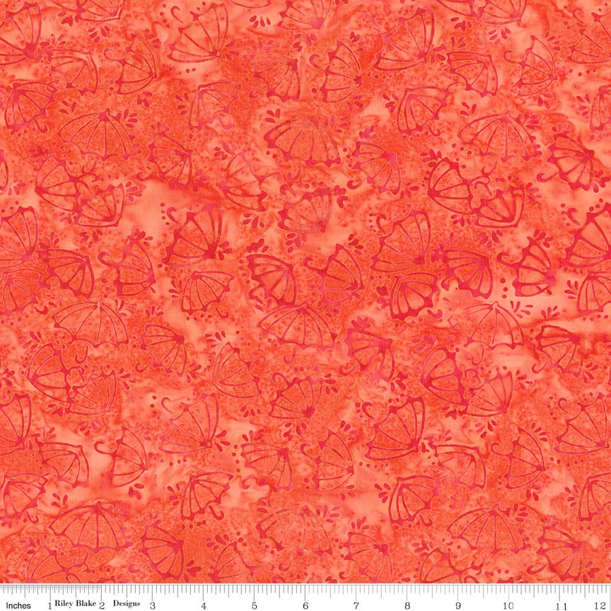 Batiks Bloom Anyway Persimmon