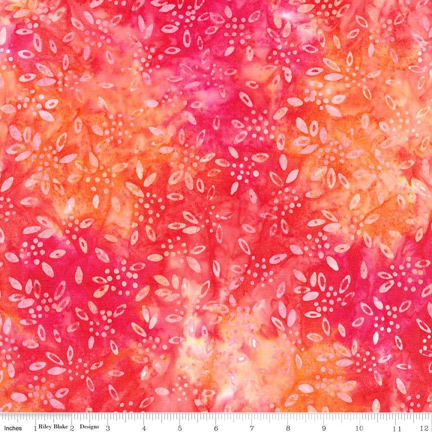 Batiks Bloom Anyway Persimmon