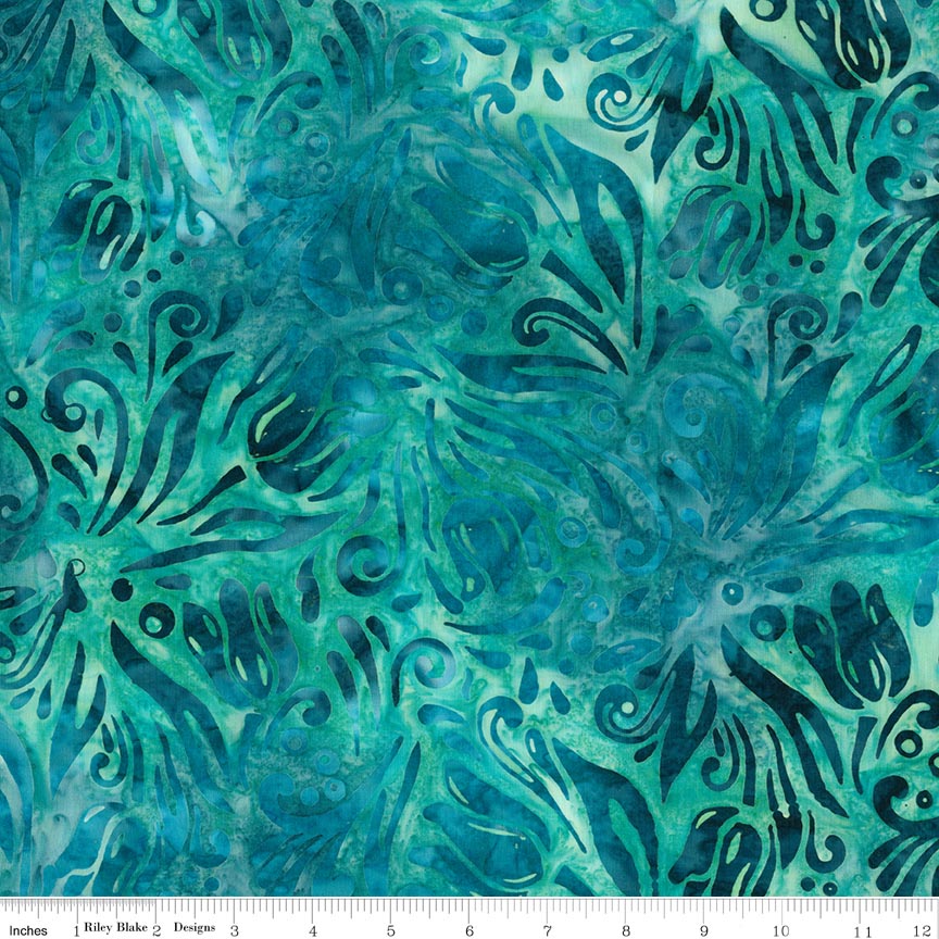 Batiks Bloom Anyway Turquoise Tickle