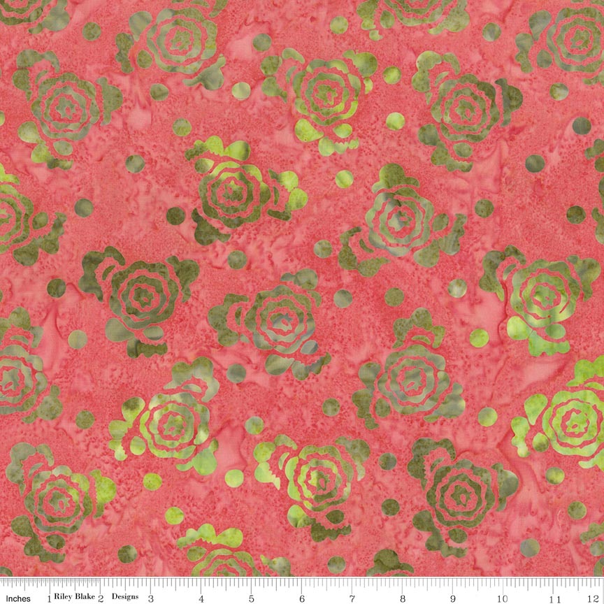 Batiks Damask Rose Watermelon