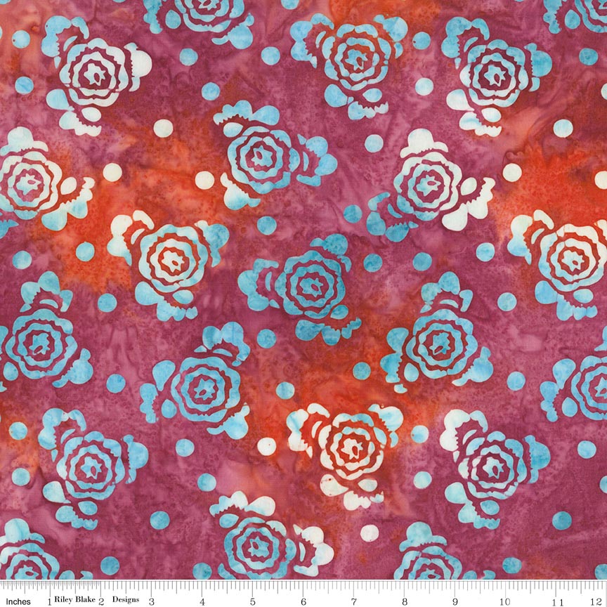 Batiks Damask Rose Sassy