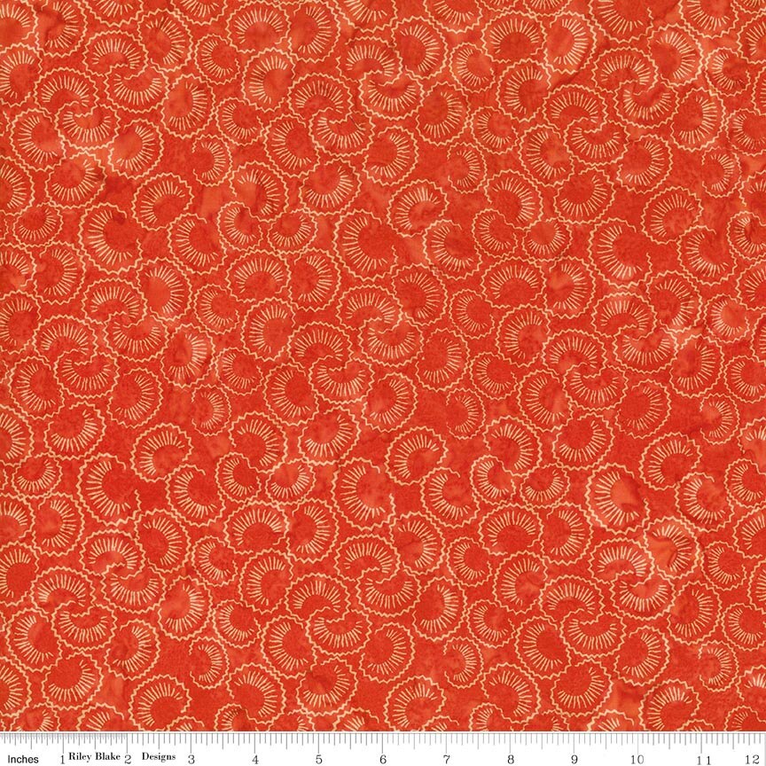 Batiks Damask Rose Persimmon