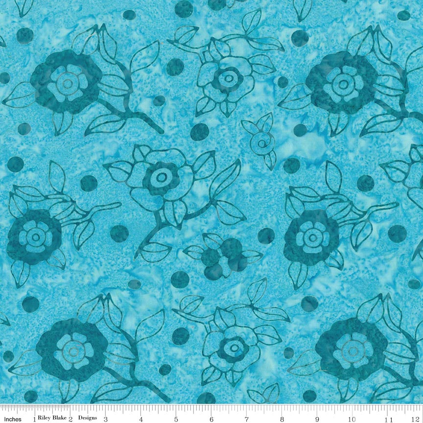 Batiks Damask Rose Lagoon Beach
