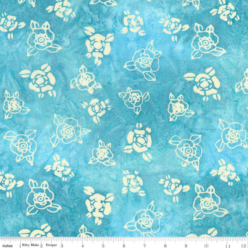 Batiks Damask Rose Lagoon Beach