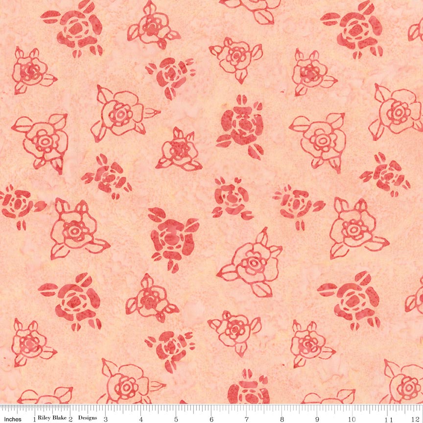 Batiks Damask Rose Primrose