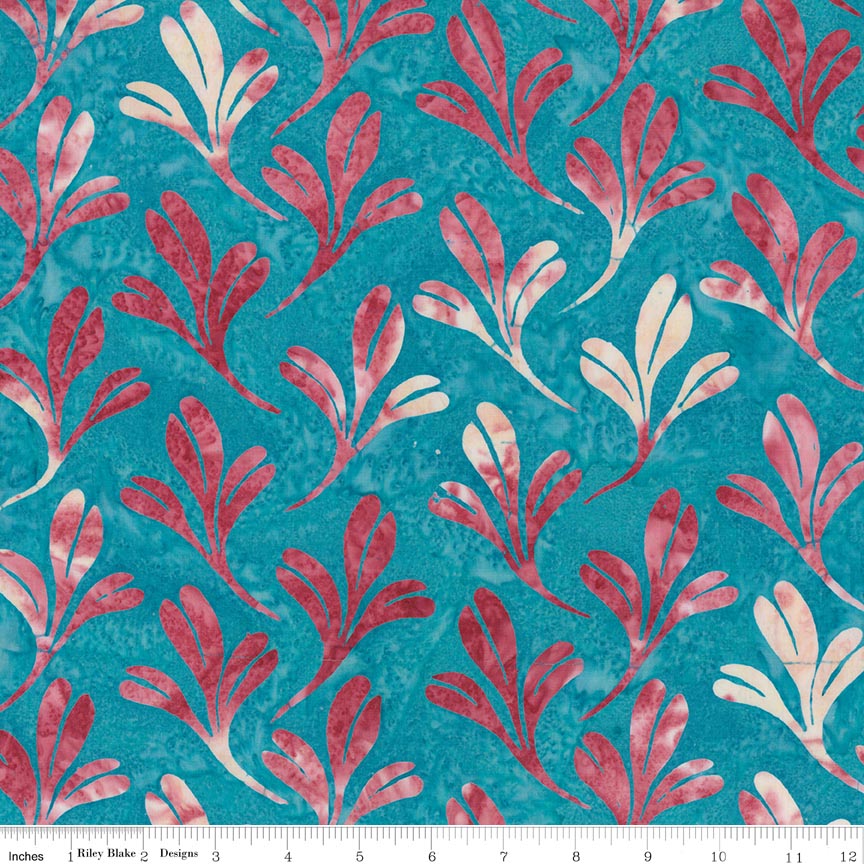 Batiks Damask Rose Lagoon Beach