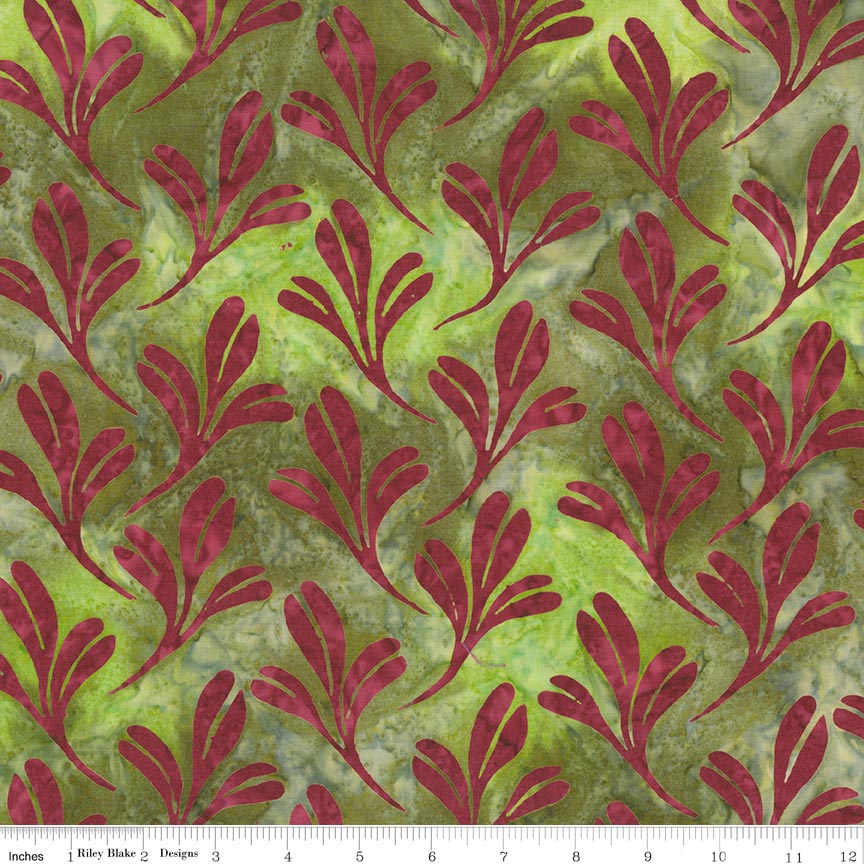 Batiks Damask Rose Olive