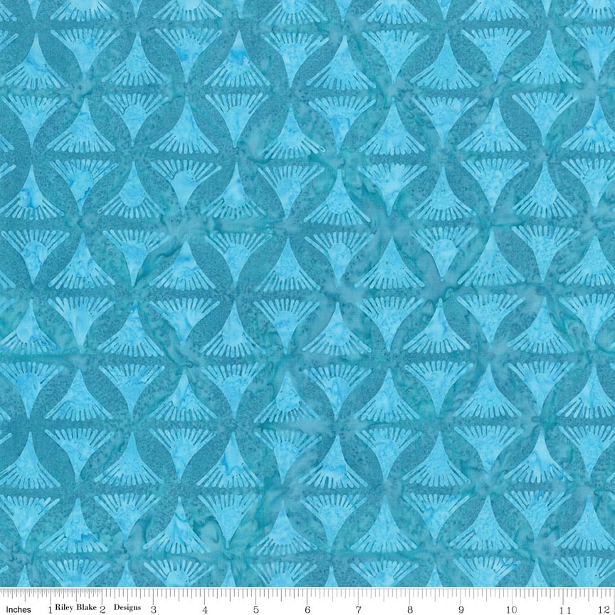Batiks Damask Rose Lagoon Beach