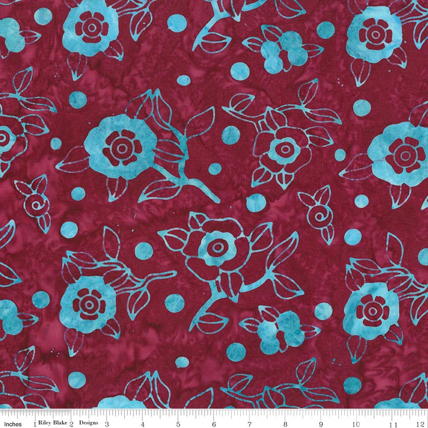 Batiks Damask Rose Sassy