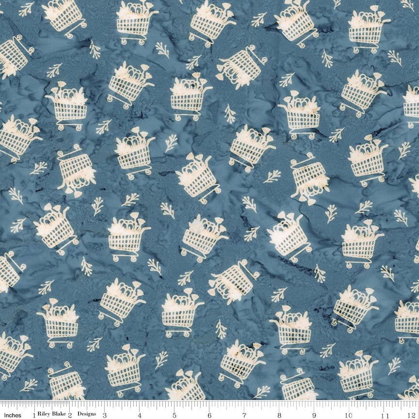 Batiks Farm to Table Ocean Blue