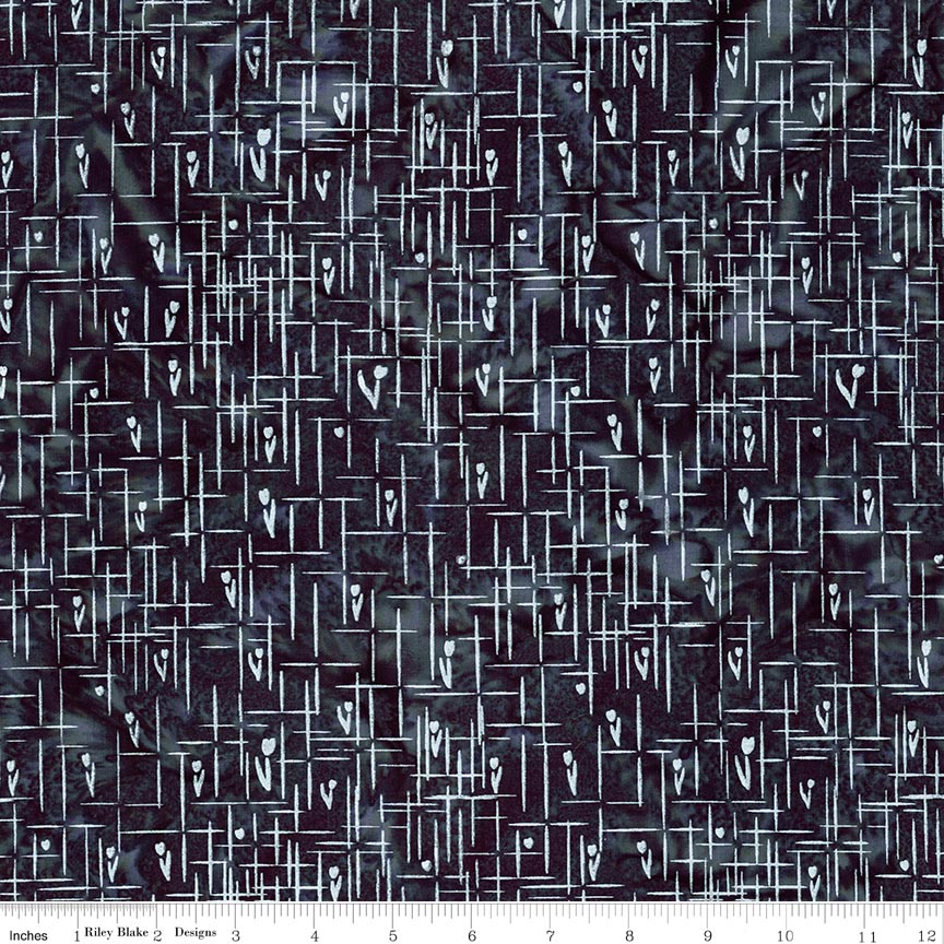 Batiks Flora Noire Moody Blues