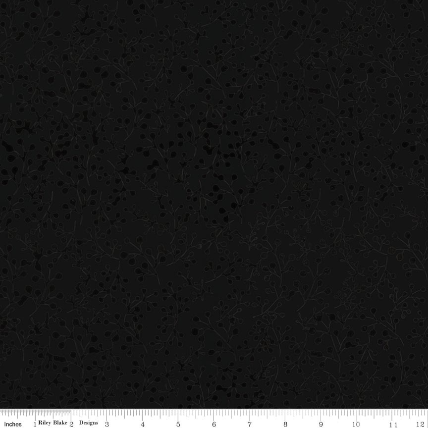 Batiks Flora Noire Black Ink
