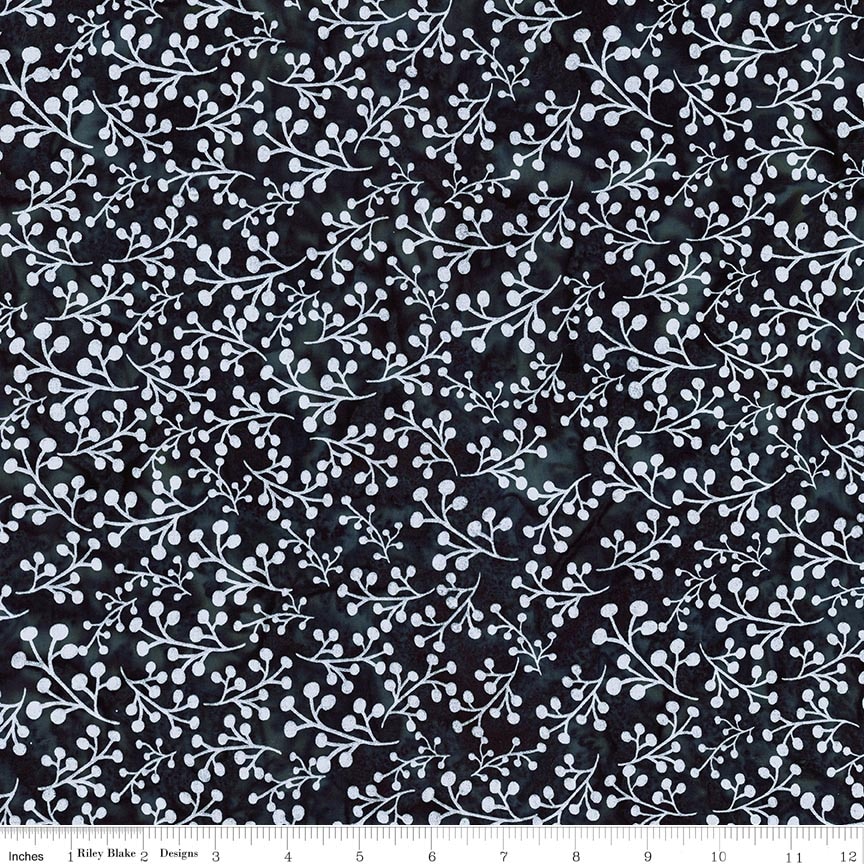 Batiks Flora Noire Moody Blues