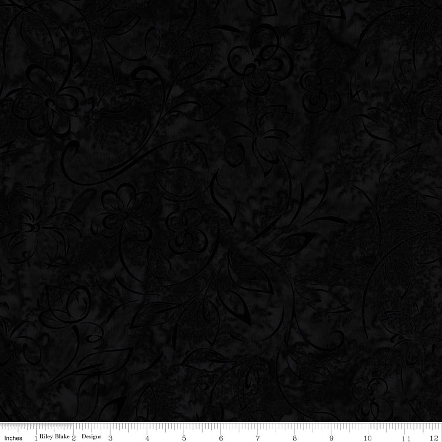 Batiks Flora Noire Black Ink
