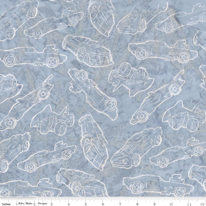 Batiks Full Throttle Hot Wheels™ Harbor Gray