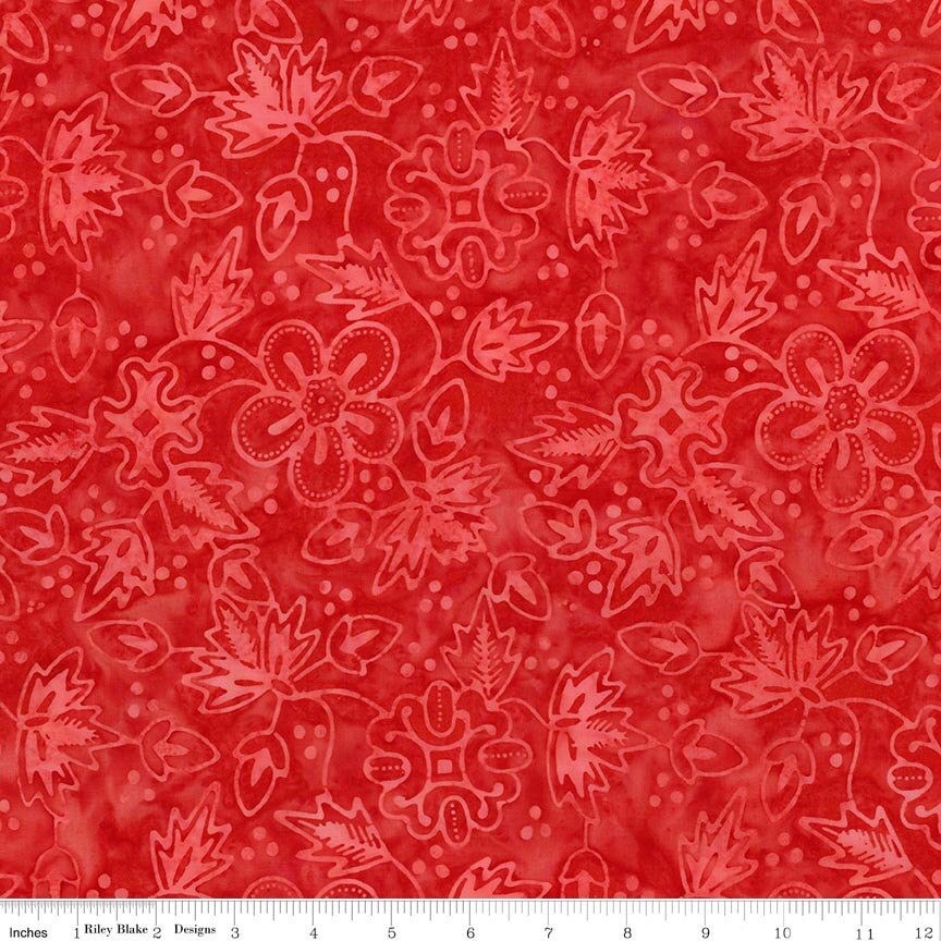 Batiks Gray & Golden Arabella Red Red