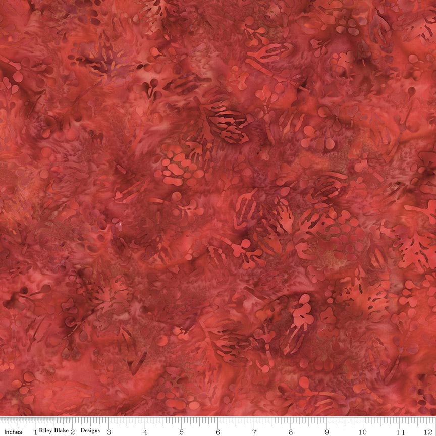 Batiks Holiday Charm Country Lane Red