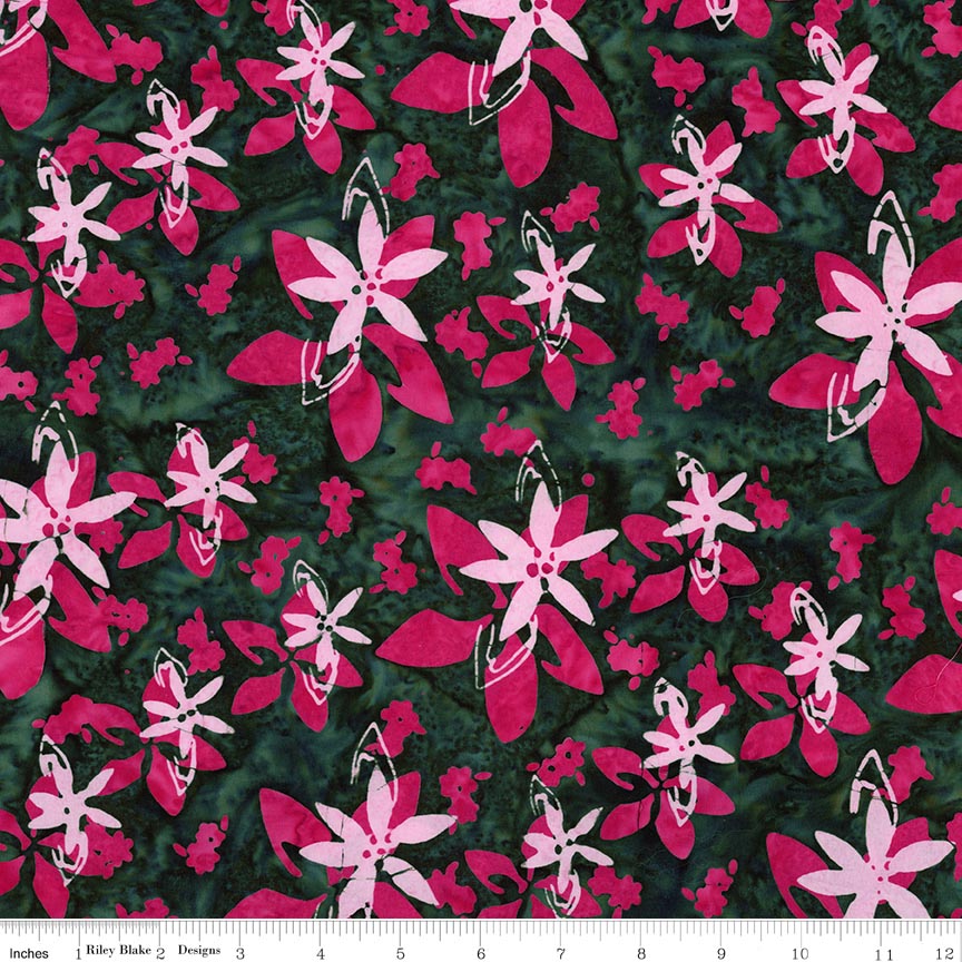Batiks Holiday Happiness Dark Vintage Green