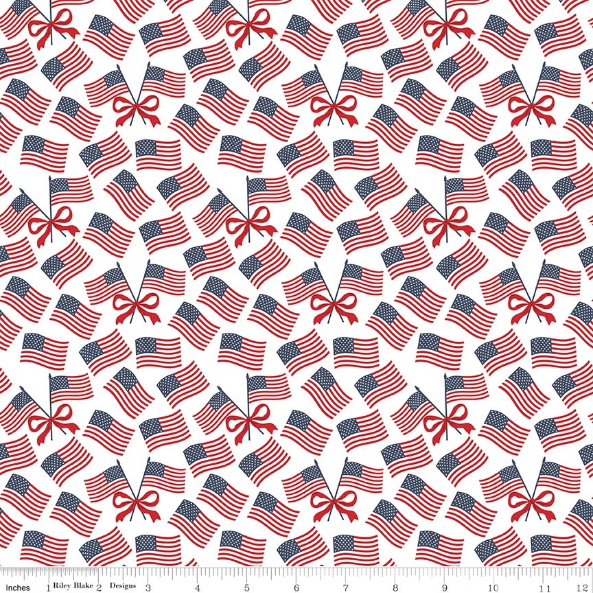 Hooray for the USA Flags White