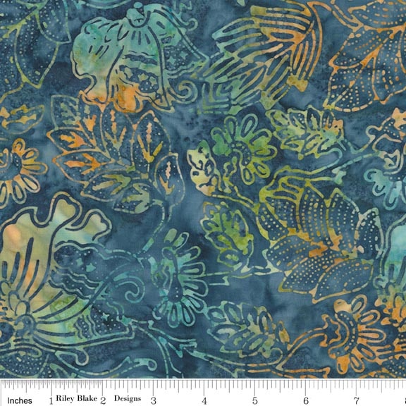 Batiks Ocean Garden Storm Cloud