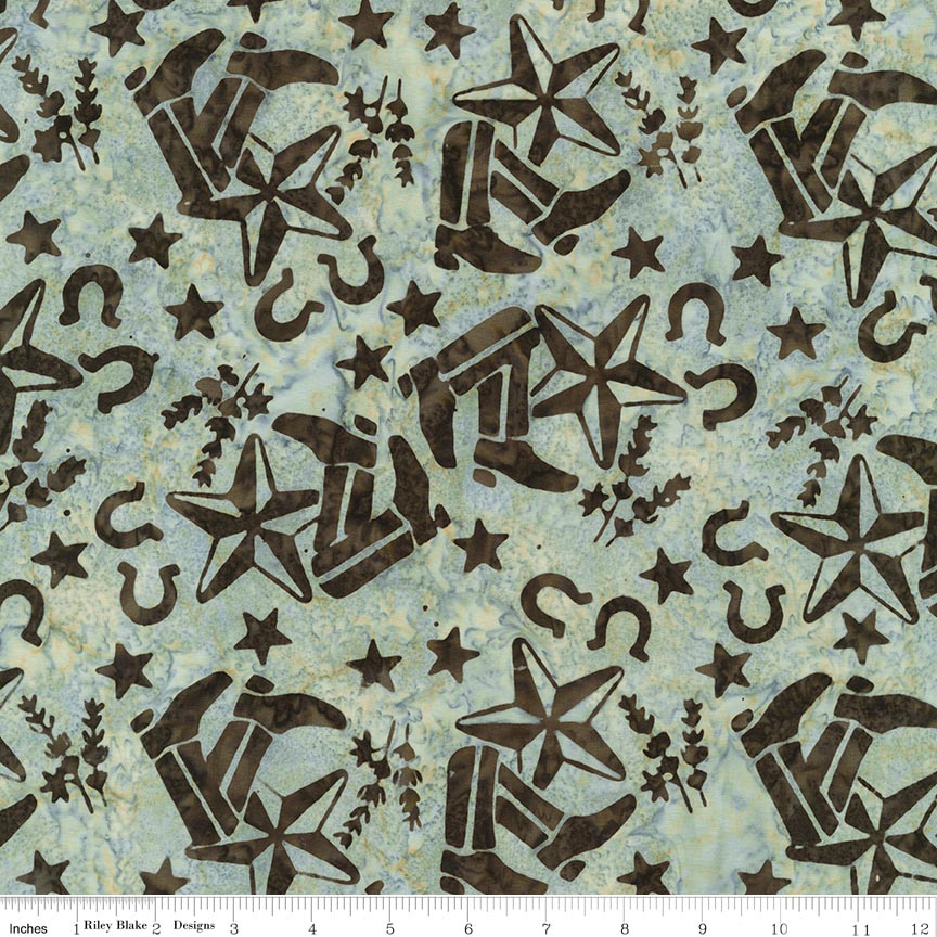 Batiks Places You'll Go Texas Steel Sapphire
