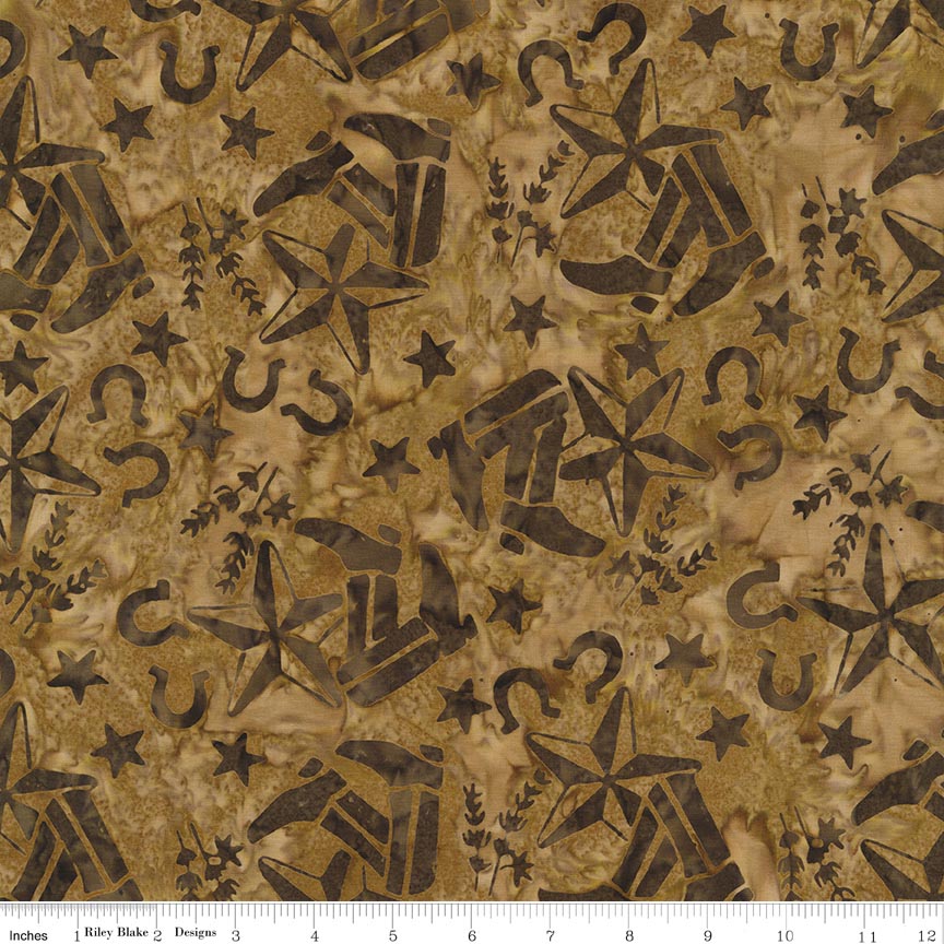 Batiks Places You'll Go Texas Creamy Caramel
