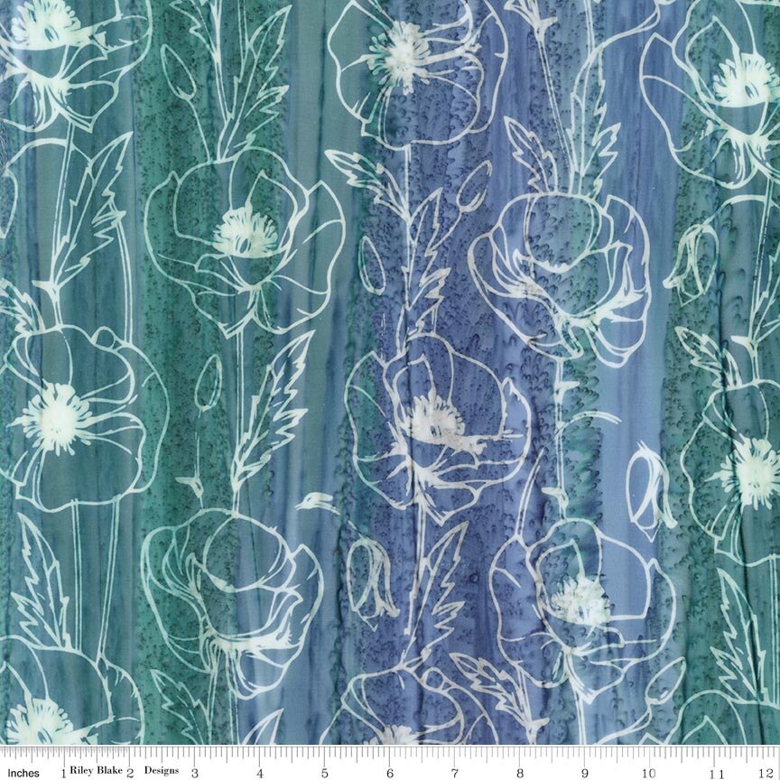 Batiks Poppy Seeds Lagoon Beach
