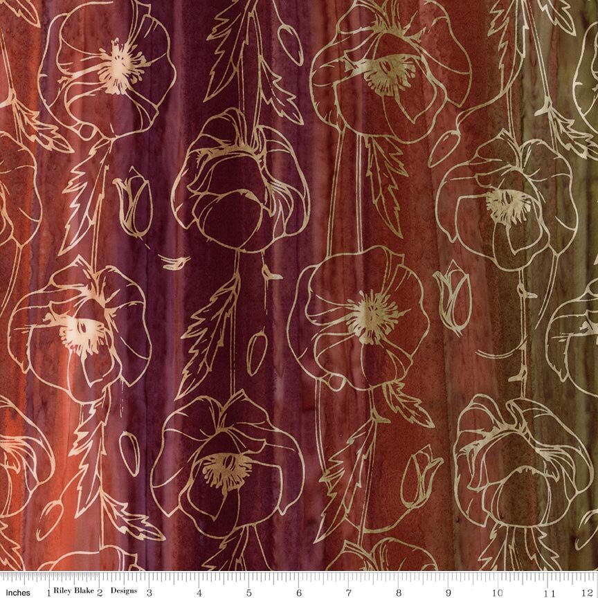 Batiks Poppy Seeds Rust Belt Red