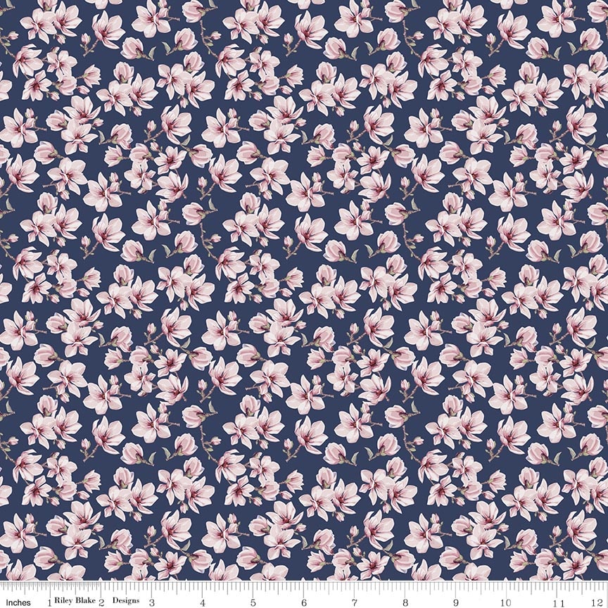 Twilight on the Prairie Magnolias Navy
