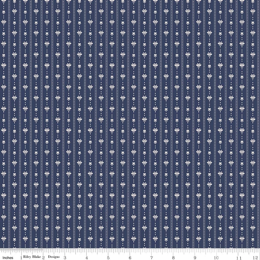 Twilight on the Prairie Stripes Navy