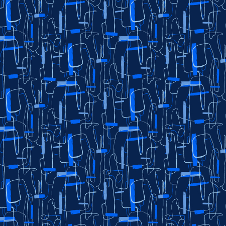 RJ4000-NB13 Brushstrokes - Navy Blue Fabric