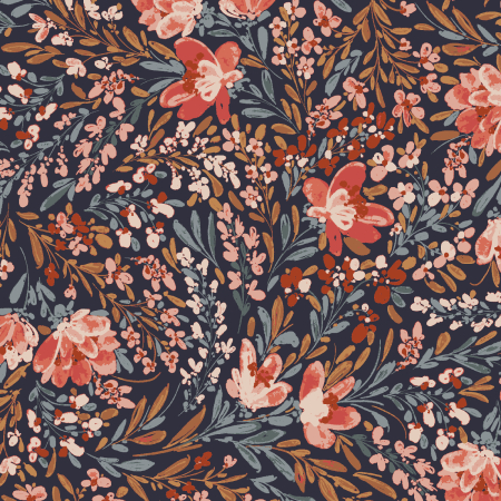 RJ5100-FI3 Butterflies In The Garden - Flowers In The Breeze - Firewater Fabric