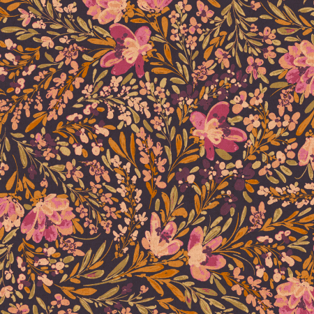 RJ5100-HR5UC Butterflies In The Garden - Flowers In The Breeze - Highland Rose Unbleached Canvas Fabric