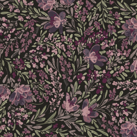 RJ5100-IP4UC Butterflies In The Garden - Flowers In The Breeze - Imperial Purple Unbleached Canvas Fabric