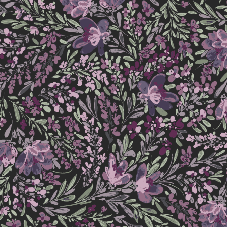 RJ5100-NI1 Butterflies In The Garden - Flowers In The Breeze - Nightshade Fabric