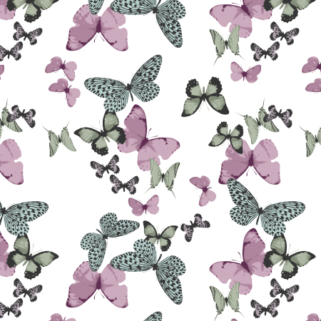 RJ5101-MP1 Butterflies In The Garden - Traveling Butterflies - Moonlit Purple Fabric