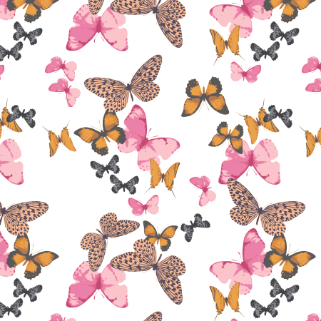 RJ5101-PP2 Butterflies In The Garden - Traveling Butterflies - Preppy Pink Fabric