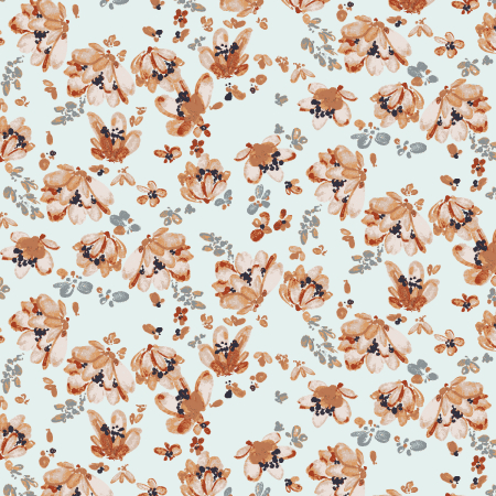 RJ5102-FM3 Butterflies In The Garden - Falling Petals - Fresh Mint Fabric