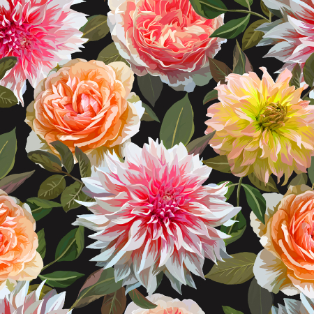 RJ5600-PG2D Enchanted Field - Dreaming Of Dahlias - Pink Glow Digiprint Fabric