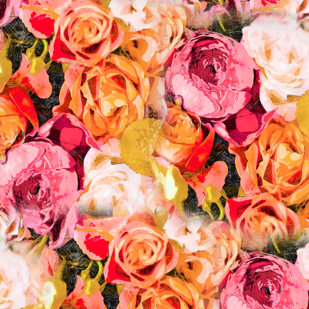 RJ5601-CA2D Enchanted Field - Isle Of Roses - Candlelight Digiprint Fabric