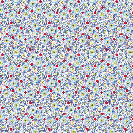 RJ5402-CB1 Everything But The Kitchen Sink XVI - Flower Seeds - Charming Blue Fabric