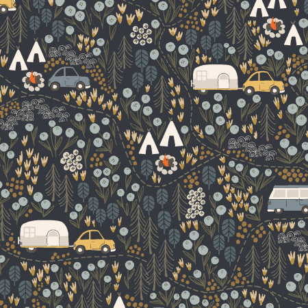 MT100-NA1 Get Out And Explore - Campfire Night - Navy Fabric