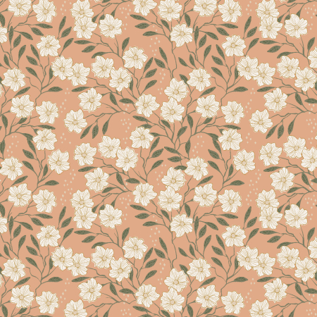 MT101-PE2 Get Out And Explore - Wild Vines - Peach Fabric