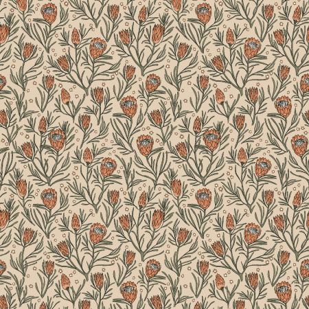 MT102-KP2 Get Out And Explore - Gemma Earthy Botanics - King Protea Fabric