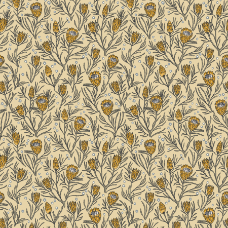 MT102-YP1 Get Out And Explore - Gemma Earthy Botanics - Yellow Pin Protea Fabric