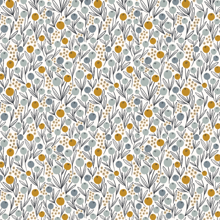 MT104-MB1 Get Out And Explore - Camping Flowers - Morning Blue Fabric